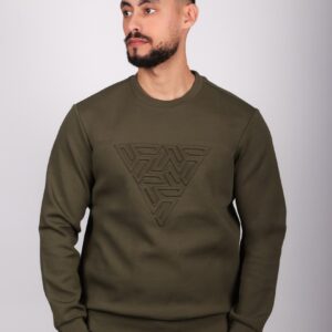 Sweatshirt Col Rond Imprimé - Vert