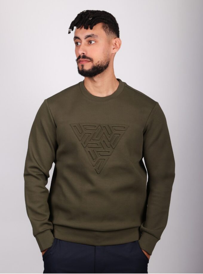 Sweatshirt Col Rond Imprimé - Vert