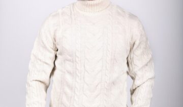 Pull à Col Roulé Torsadée – Blanc