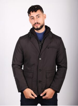 Jacket Matelassée Urbaine à Capuche - Noir