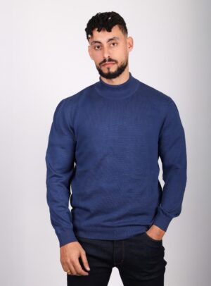 Pull Urbain à Col Cheminée - Bleu Royal