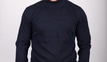 Pull Urbain à Col Cheminée – Bleu Marine