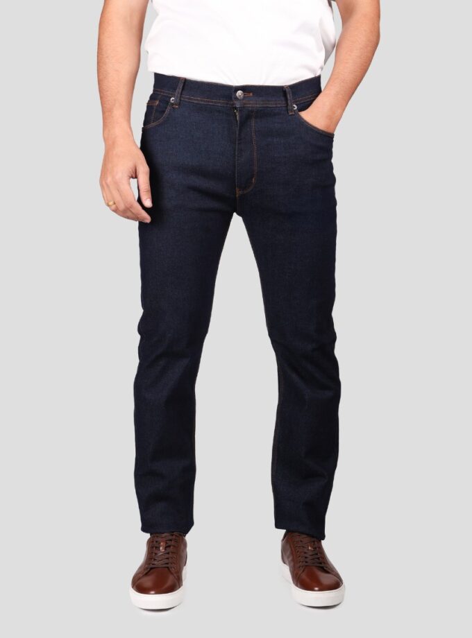 Pantalon Jean Ajusté 5 poches – Bleu Denim