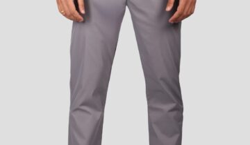 Pantalon Ajusté Toile En Coton – Gris