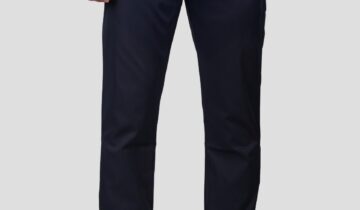 Pantalon Ajusté Toile En Coton – Bleu Marine