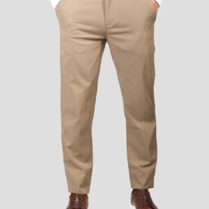 Pantalon Ajusté Toile En Coton - Beige