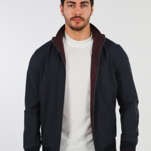 Blouson Réversible Col Mao - Marine / Bordeaux