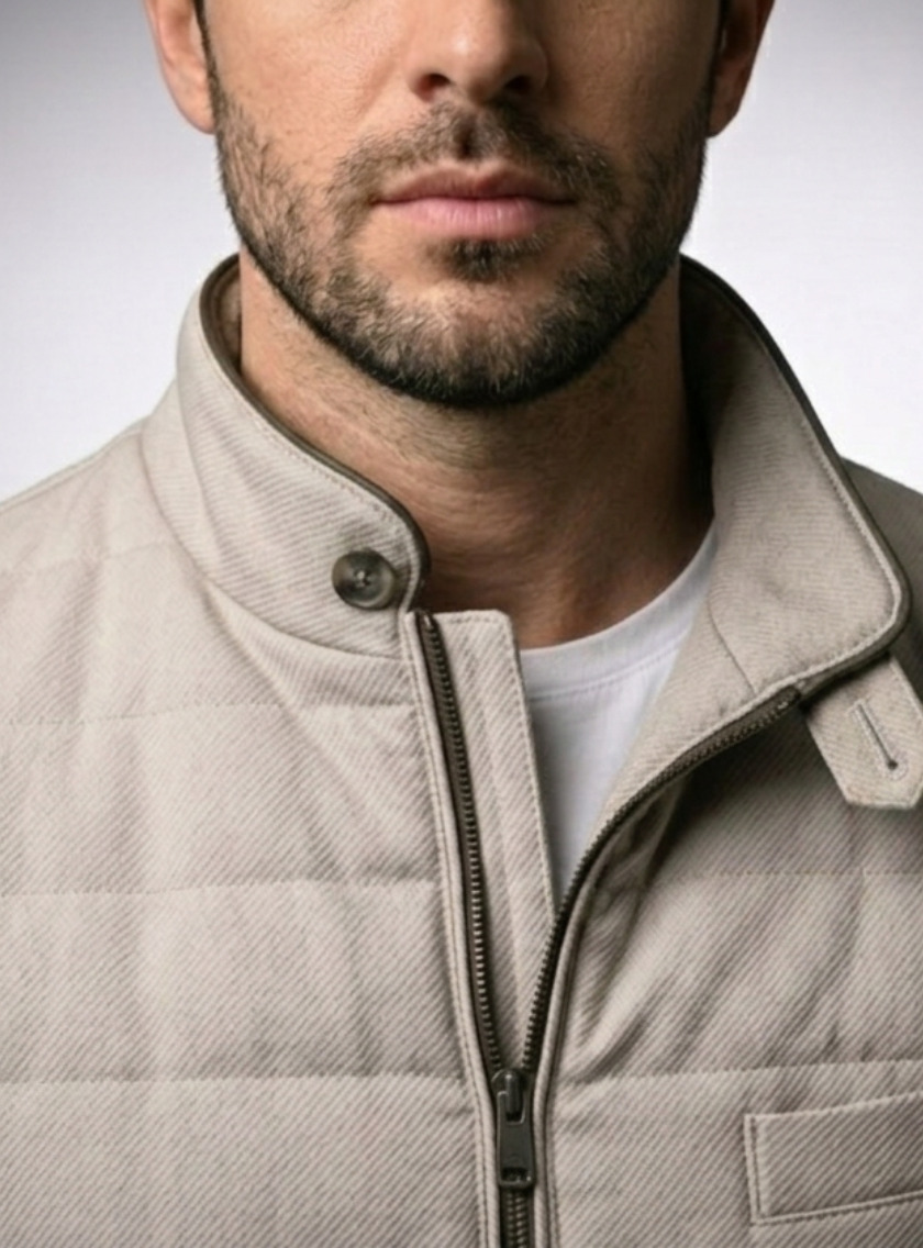 Gilet Matelassé léger - Gris – Image 2