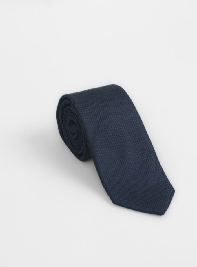 Cravate À Motif Ton-sur-Ton – Bleu Marine