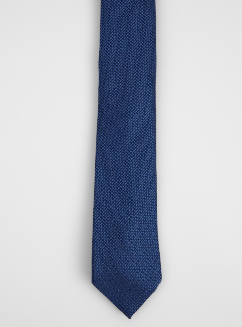 Cravate À Motif Fantaisie – Bleu – Image 2