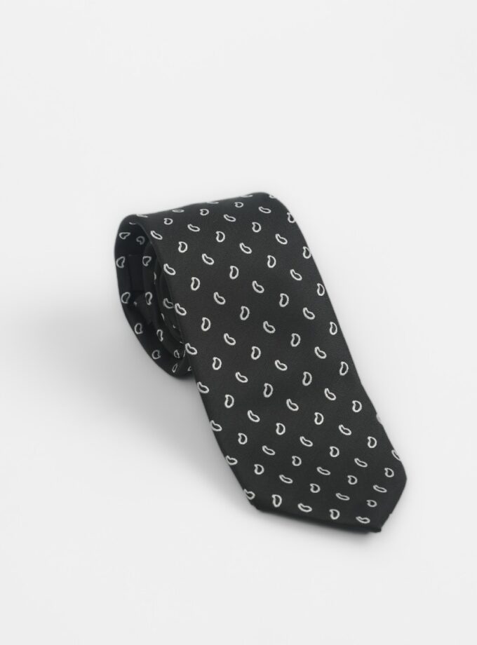 Cravate À Motif Fantaisie – Noir