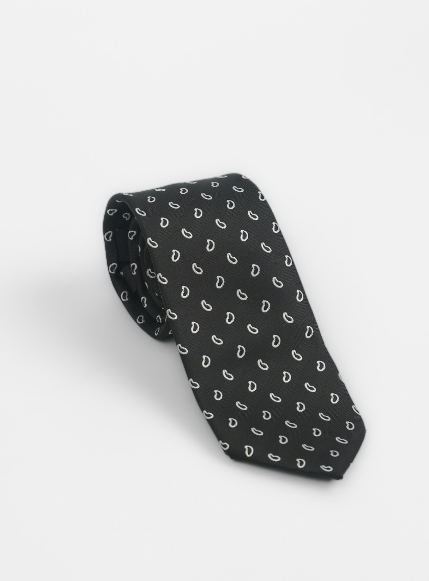 Cravate À Motif Fantaisie – Noir