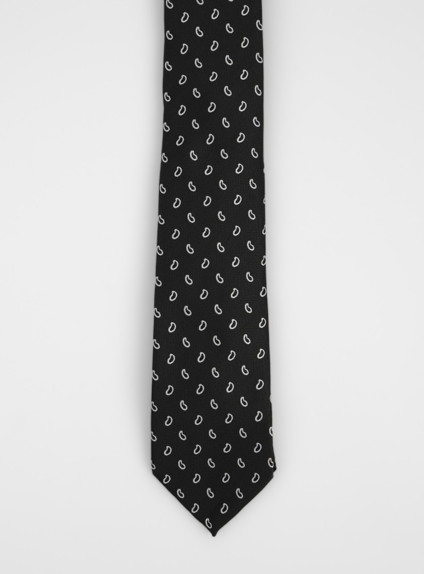 Cravate À Motif Fantaisie – Noir – Image 2