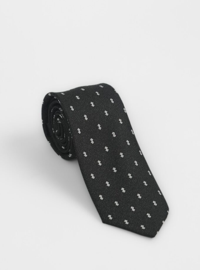 Cravate À Motif Fantaisie – Noir