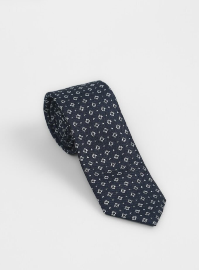 Cravate À Motif Fantaisie – Bleu