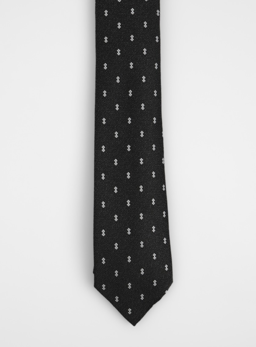 Cravate À Motif Fantaisie – Noir – Image 2