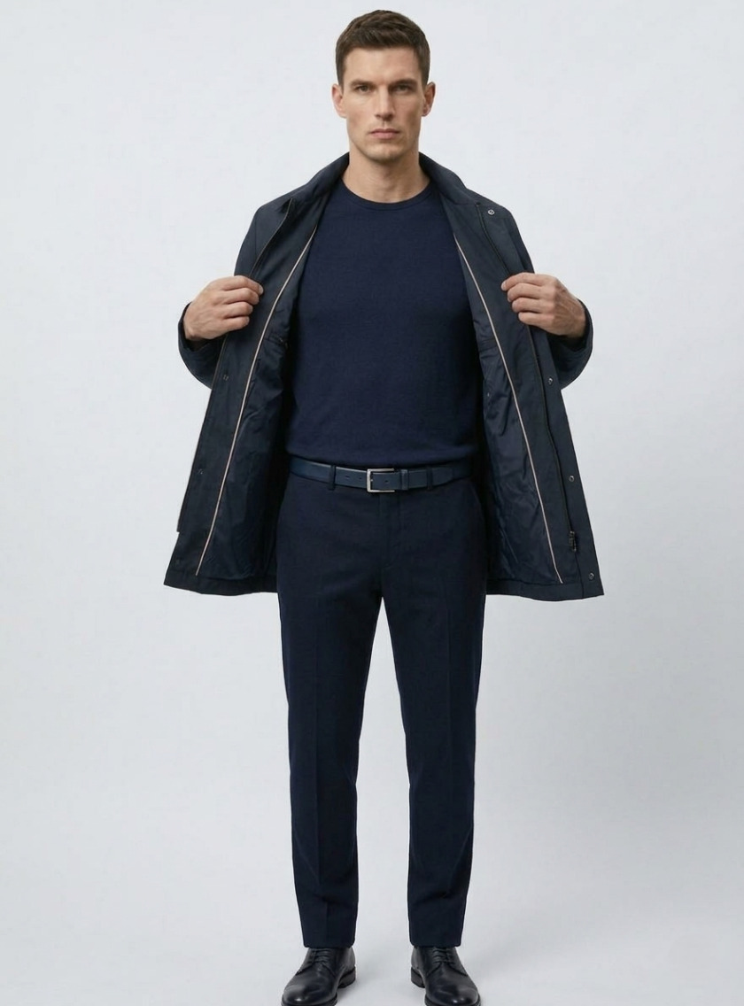 Veste imperméable légère style urbain - Bleu Marine – Image 3