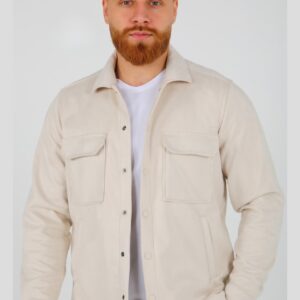 Surchemise Ajusté Aspect Daim - Beige