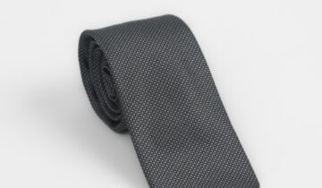Cravate À Motif Fantaisie – Gris Foncé