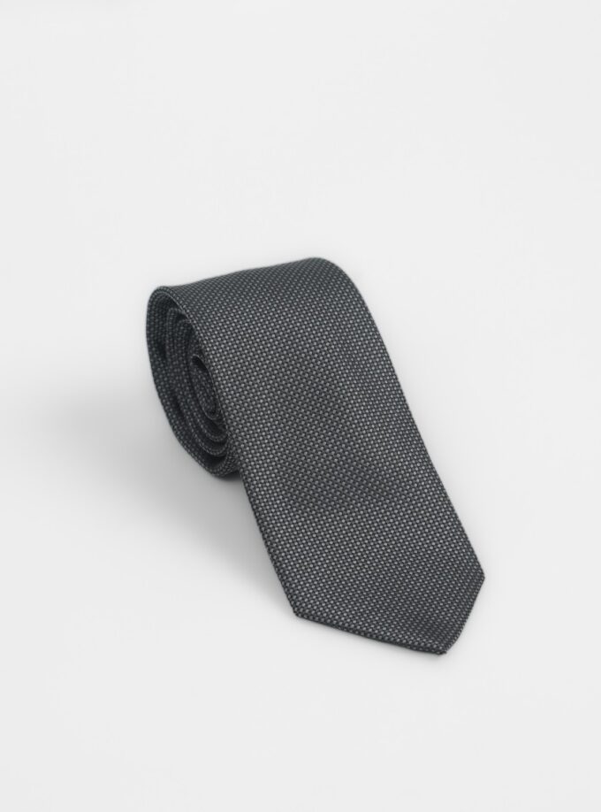 Cravate À Motif Fantaisie – Gris Foncé