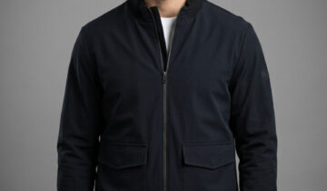 Blouson Bomber Minimaliste – Noir