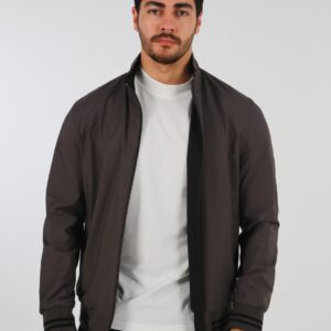 Blouson Réversible Col Mao - Anthracite / Noir