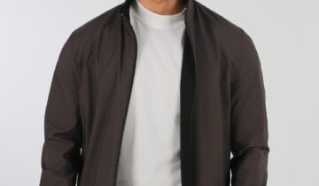 Blouson Réversible Col Mao – Anthracite / Noir