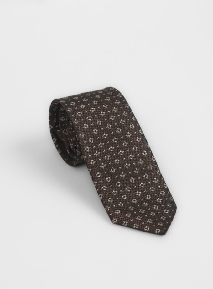 Cravate À Motif Fantaisie – Marron