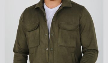 Surchemise Ajusté Aspect Daim – Khaki