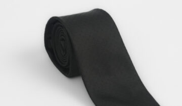 Cravate À Motif Ton-Sur-Ton – Noir