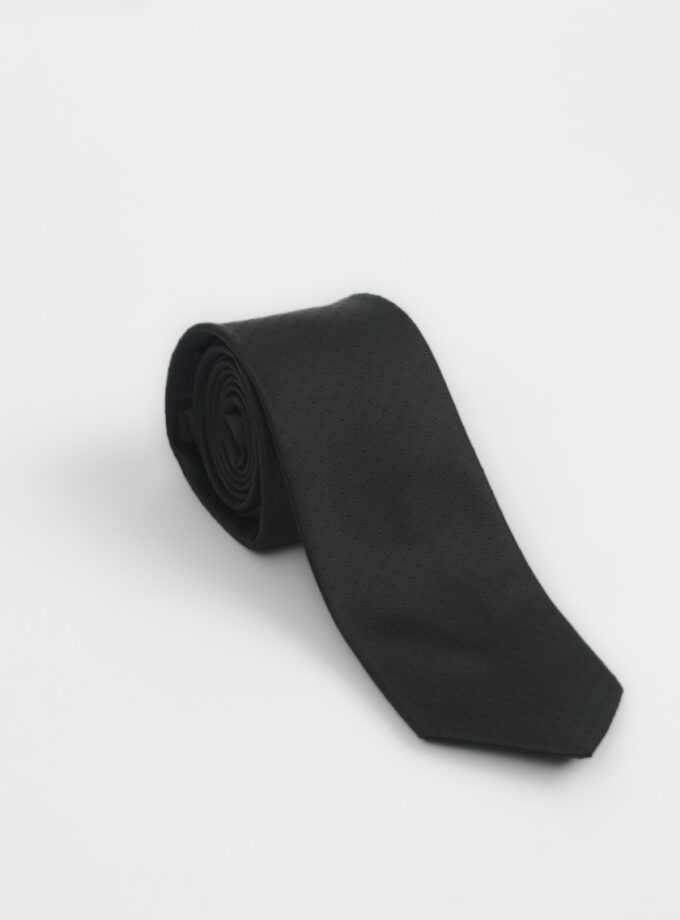 Cravate À Motif Ton-Sur-Ton – Noir