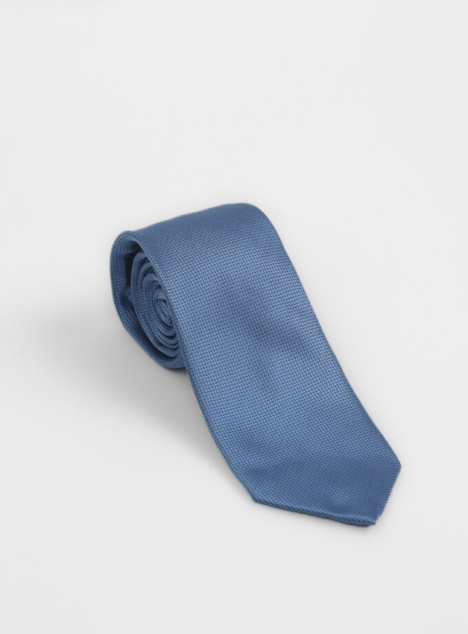 Cravate À Motif Ton-Sur-Ton – Bleu