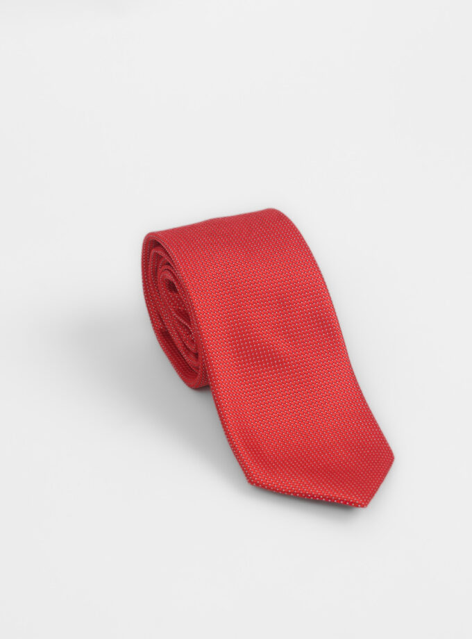 Cravate À Motif Ton-Sur-Ton – Rouge