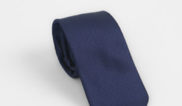 Cravate À Motif Ton-Sur-Ton  – Bleu Marine