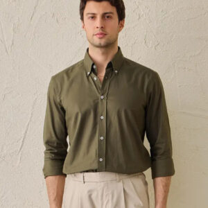 Chemise Ajustée En Coton - Khaki