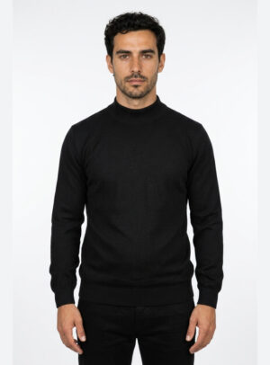 Pull Urbain à Col Cheminée - Noir