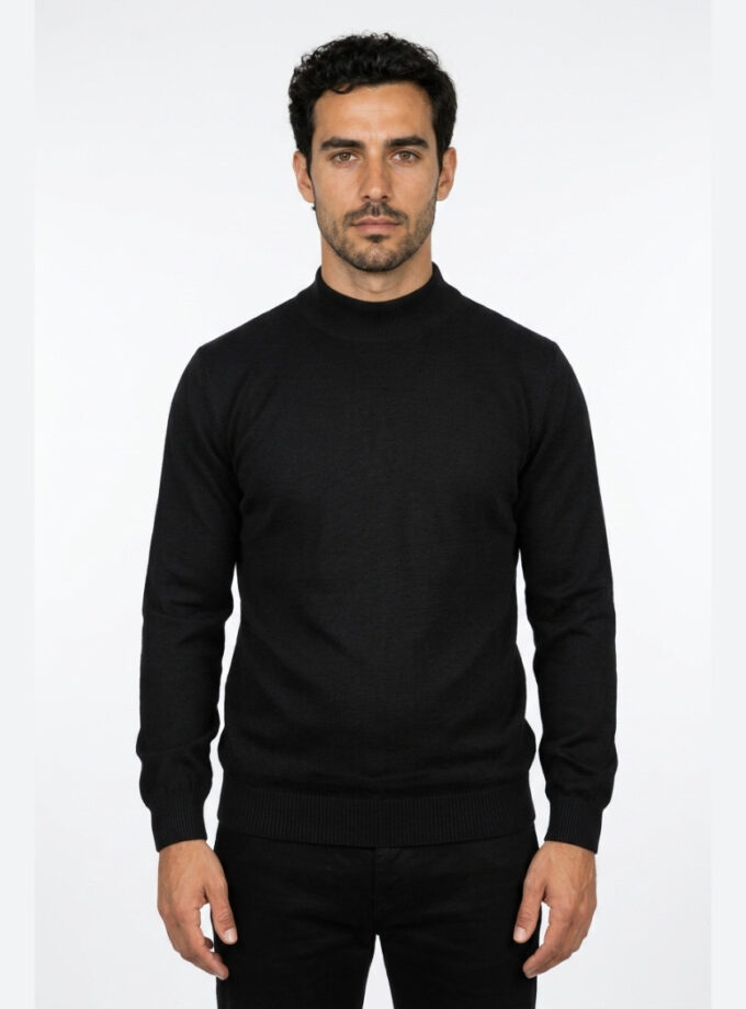 Pull Urbain à Col Cheminée - Noir