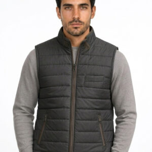 Gilet Matelassé Animé De Surpiqûres horizontale - Noir