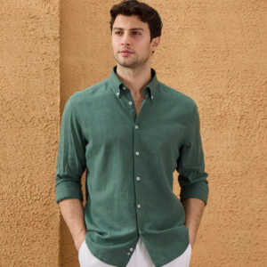 Chemise Ajustée En Lin - Khaki