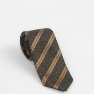 Cravate À Motif Rayé – Marron