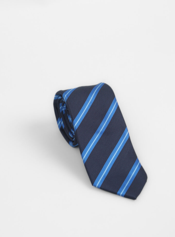 Cravate À Motif Rayé – Bleu Marine