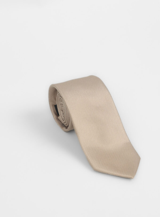 Cravate À Motif Ton-sur-Ton – Beige