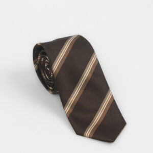Cravate À Motif Rayé – Marron