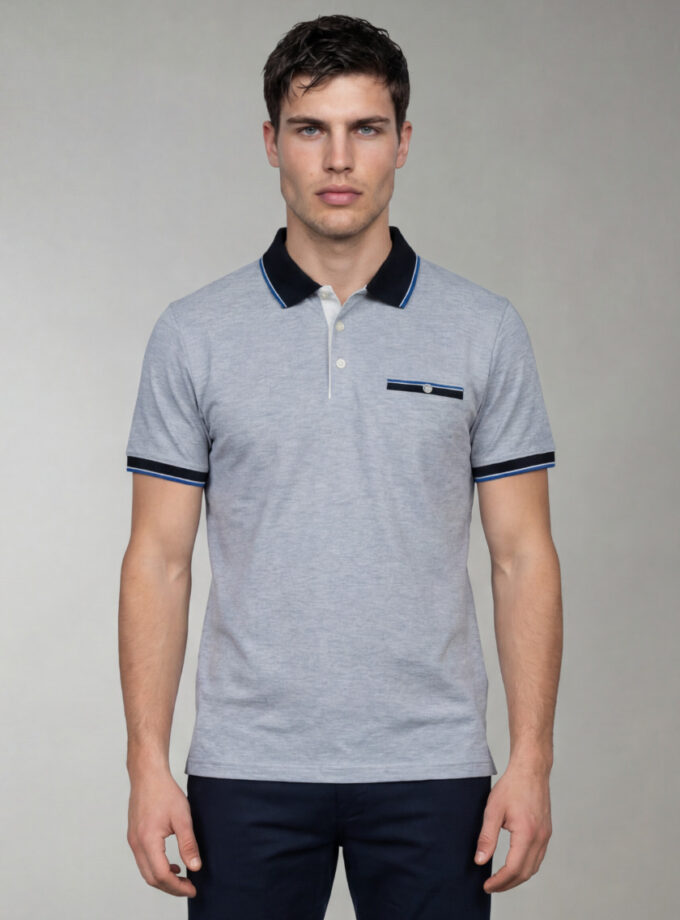 Polo Décontracté À Poche Boutonnée - Bleu