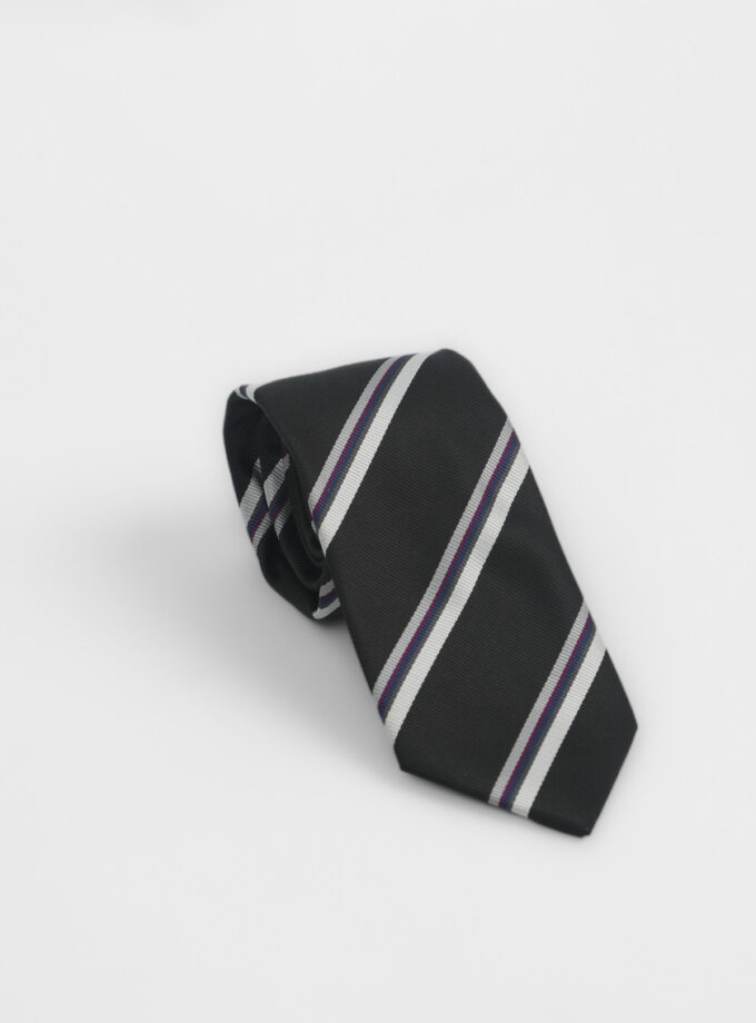 Cravate À Motif Rayé – Noir