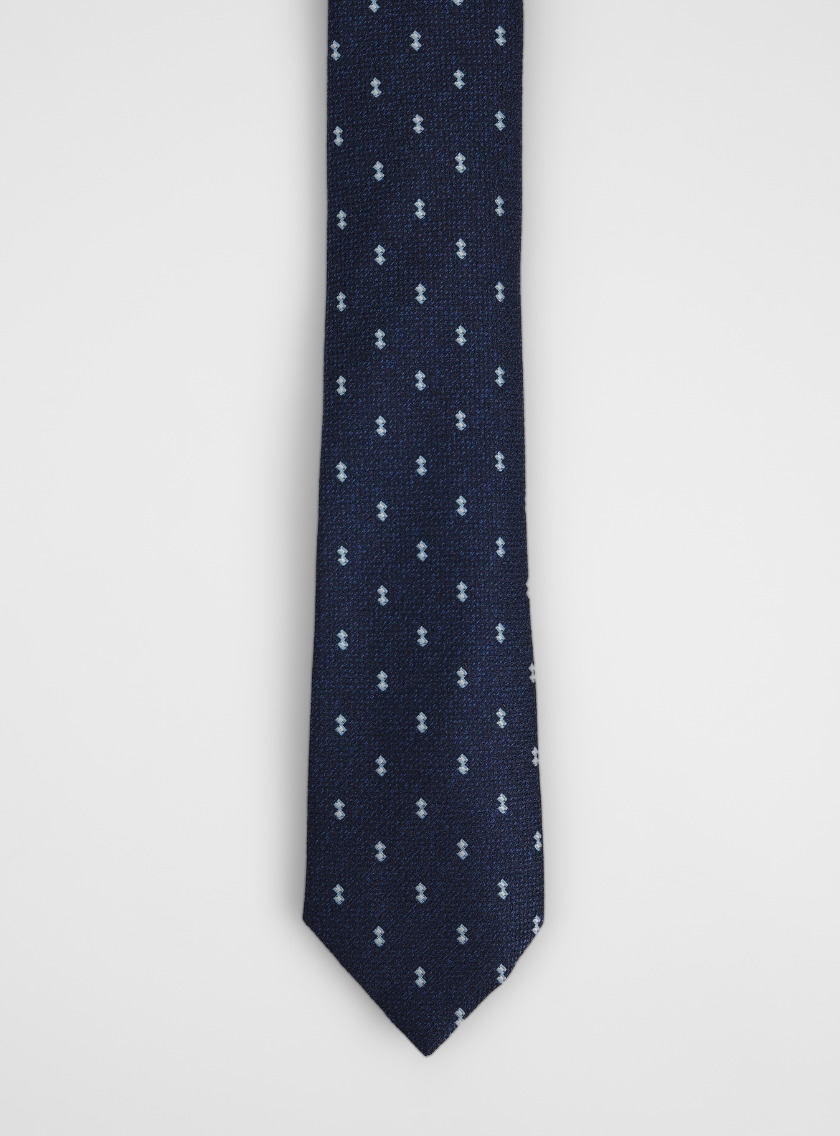 Cravate À Motif Fantaisie – Bleu Marine – Image 2