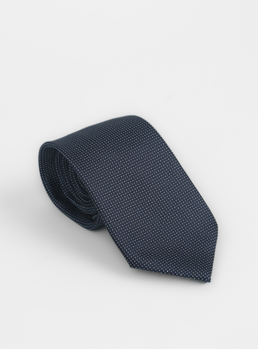 Cravate À Motif Fantaisie – Bleu Marine