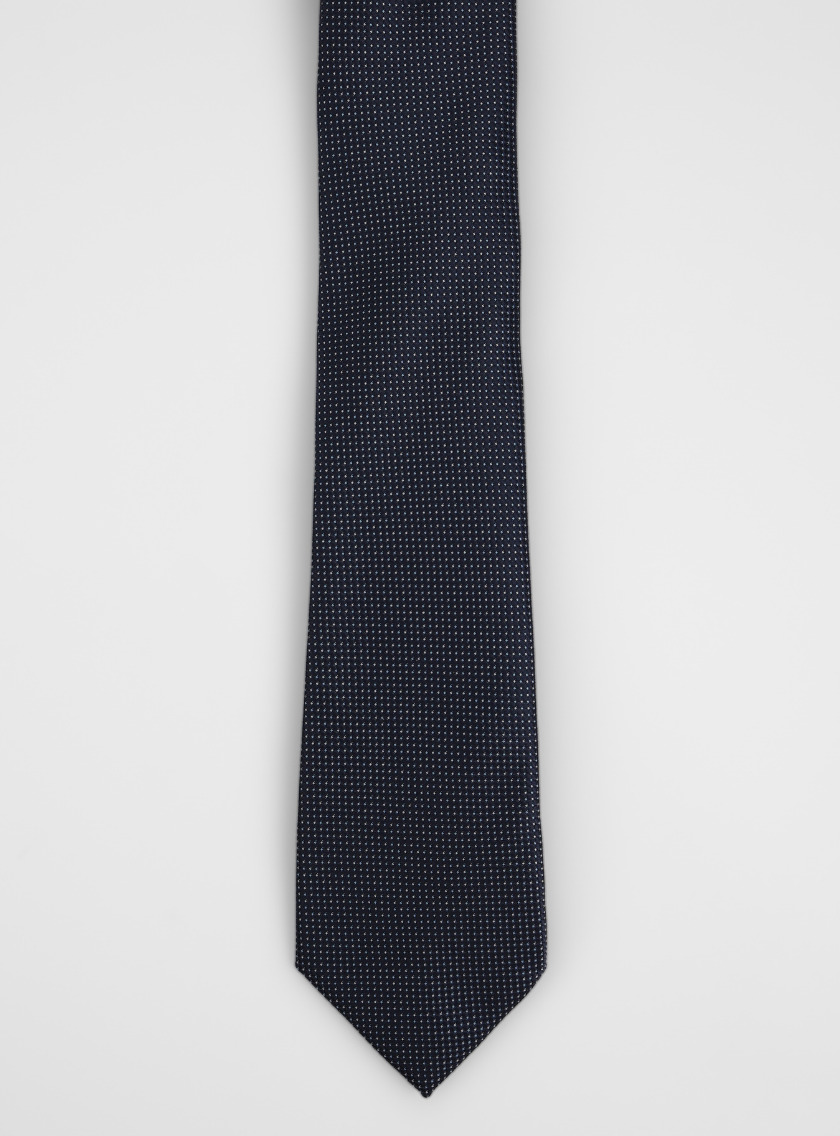 Cravate À Motif Fantaisie – Bleu Marine – Image 2