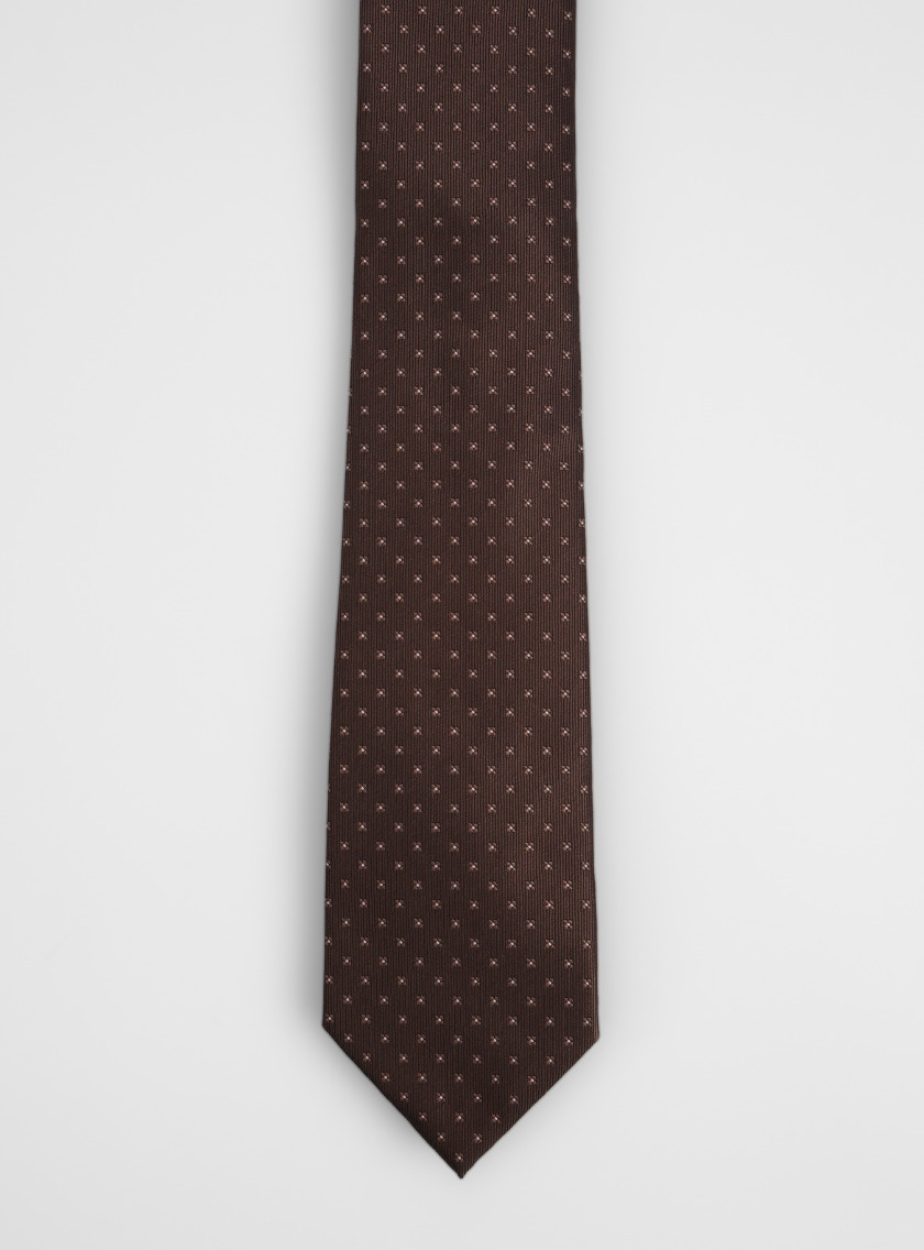 Cravate À Motif Fantaisie – Marron – Image 2
