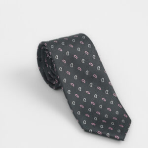 Cravate À Motif Fantaisie – Gris